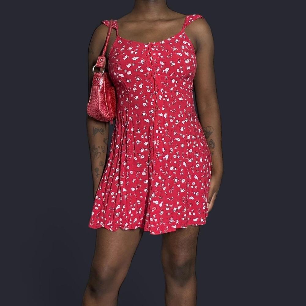 Red/white mini dress